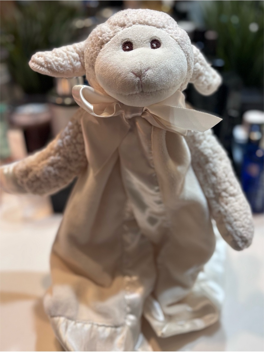 Bearington Baby Lamby Snuggler plush security blanket Lovey